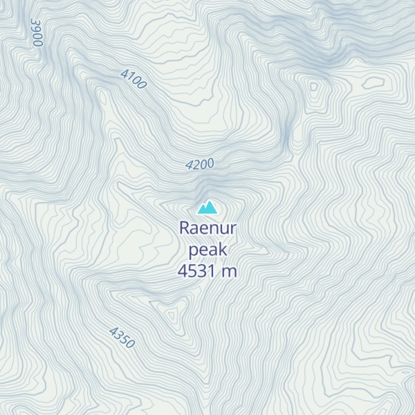 Map of Raenur peak