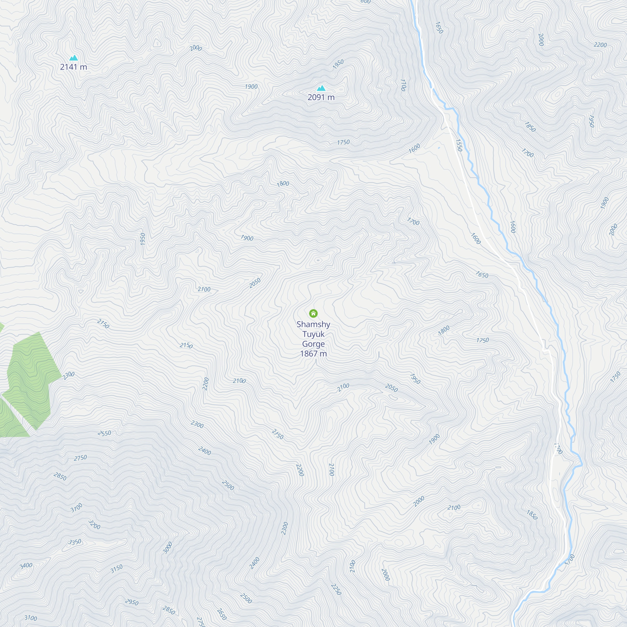 Shamshy Tuyuk Gorge map
