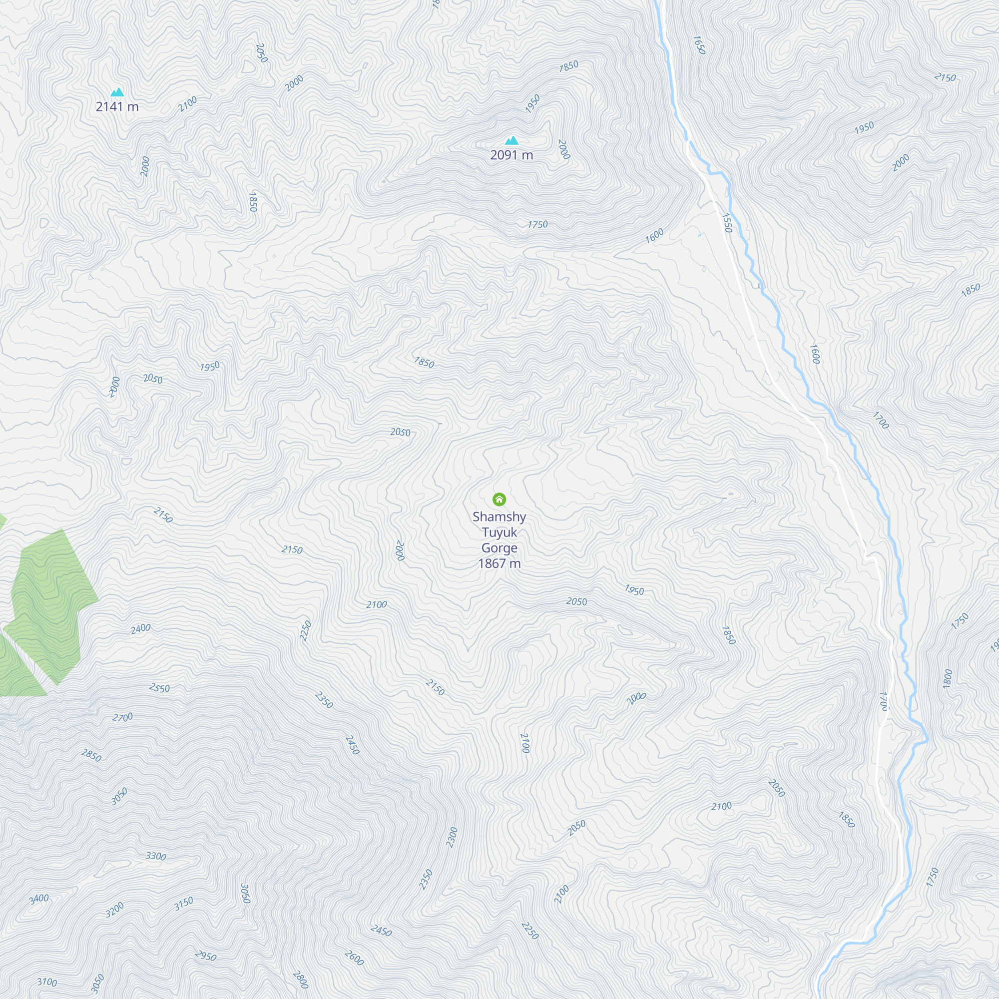 Shamshy Tuyuk Gorge map