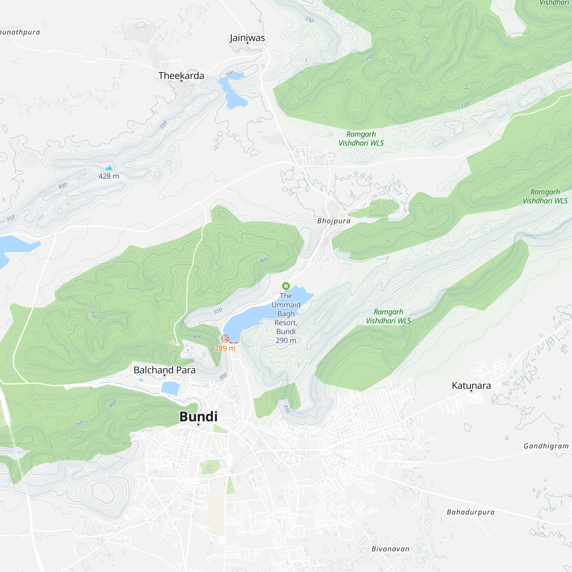The Ummaid Bagh Resort, Bundi map