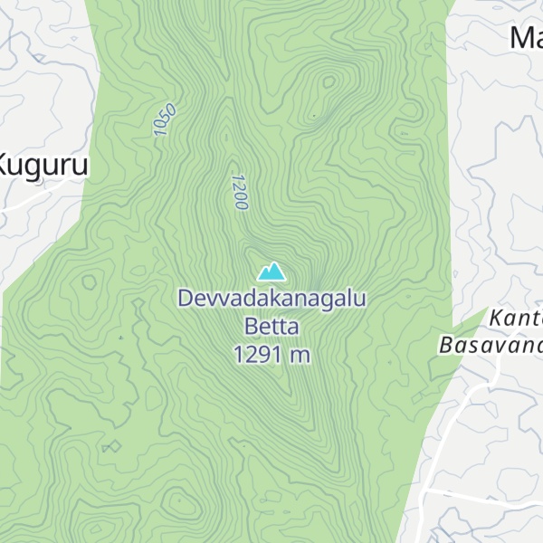Map of Devvadakanagalu Betta