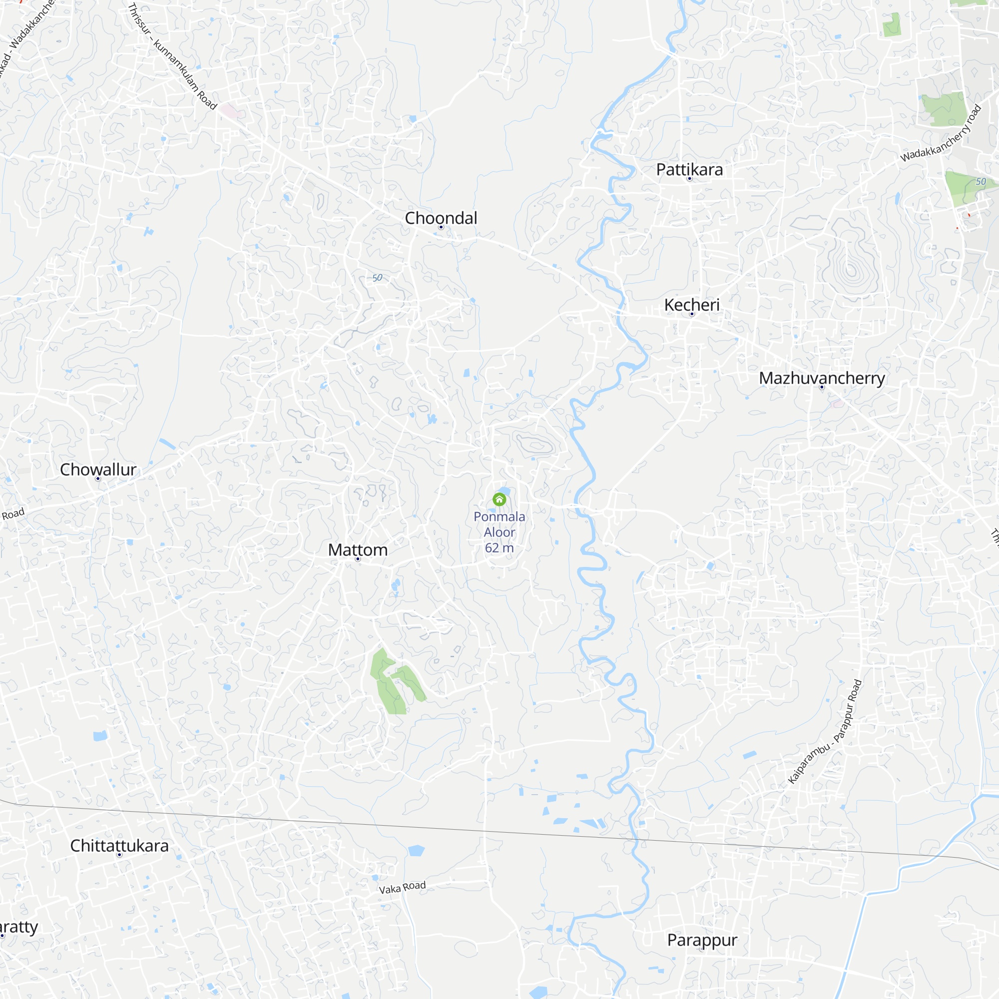Ponmala Aloor map