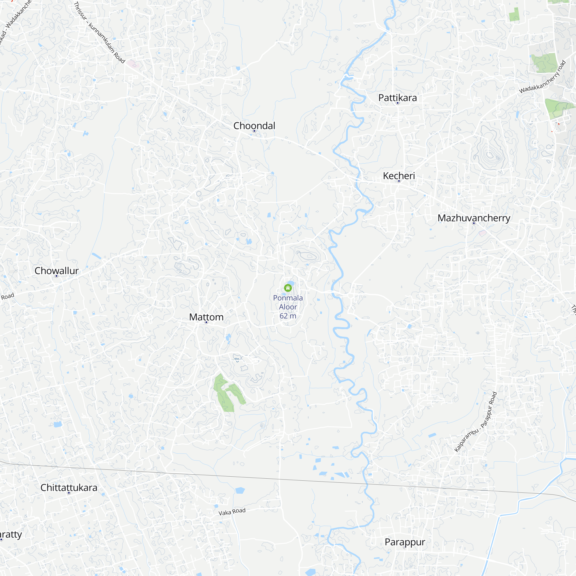 Ponmala Aloor map
