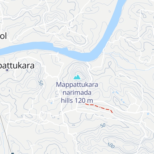 Map of Mappattukara narimada hills