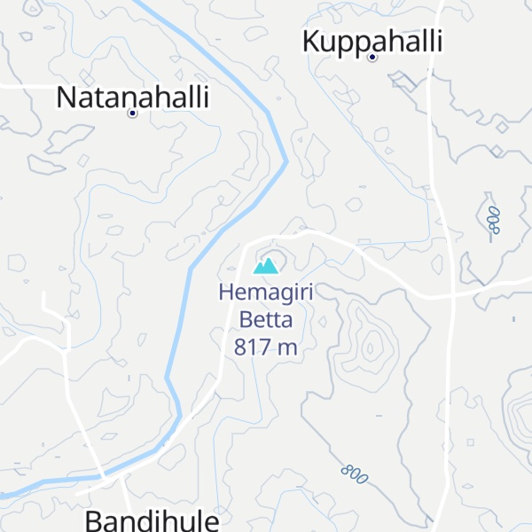 Map of Hemagiri Betta