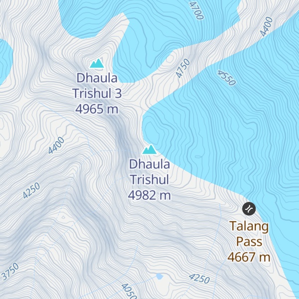 Map of Dhaula Trishul