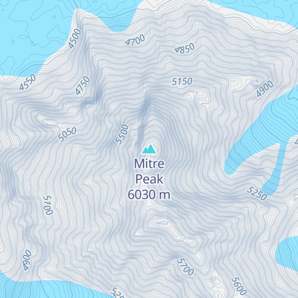 Map of Mitre Peak