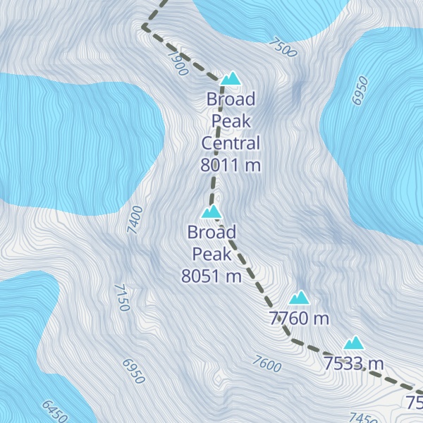 Map of Broad Peak