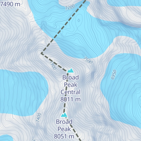 Map of Broad Peak Central