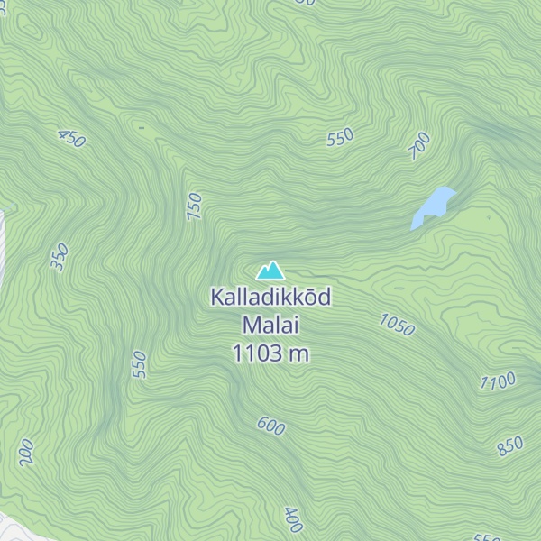 Map of Kalladikkōd Malai