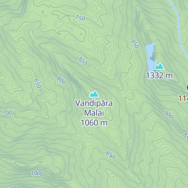 Map of Vandipāra Malai