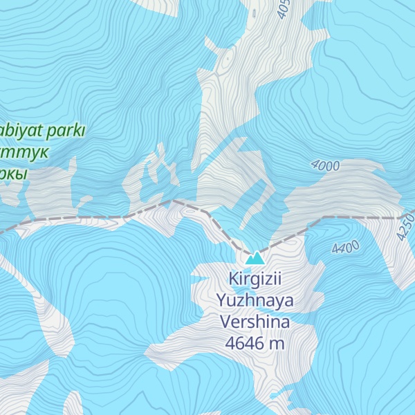 Map of Kirgizii Severnaya Vershina