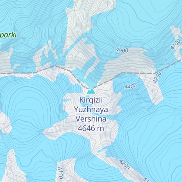 Map of Kirgizii Yuzhnaya Vershina