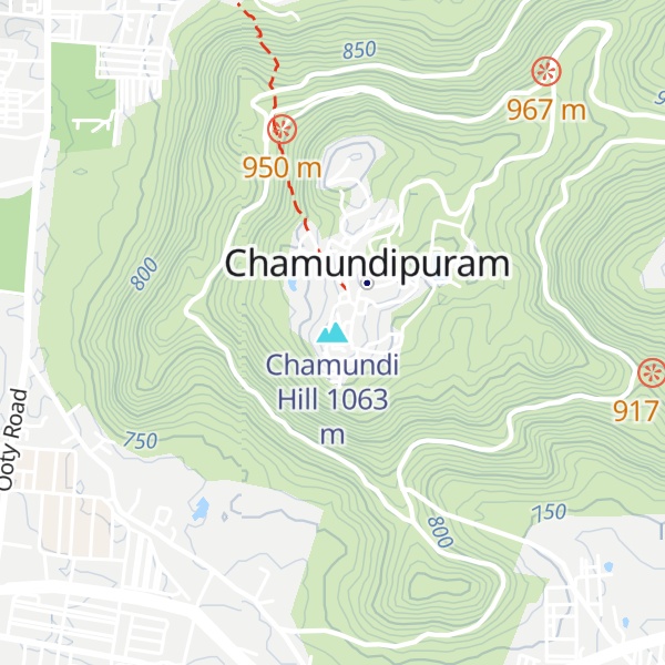 Map of Chamundi Hill