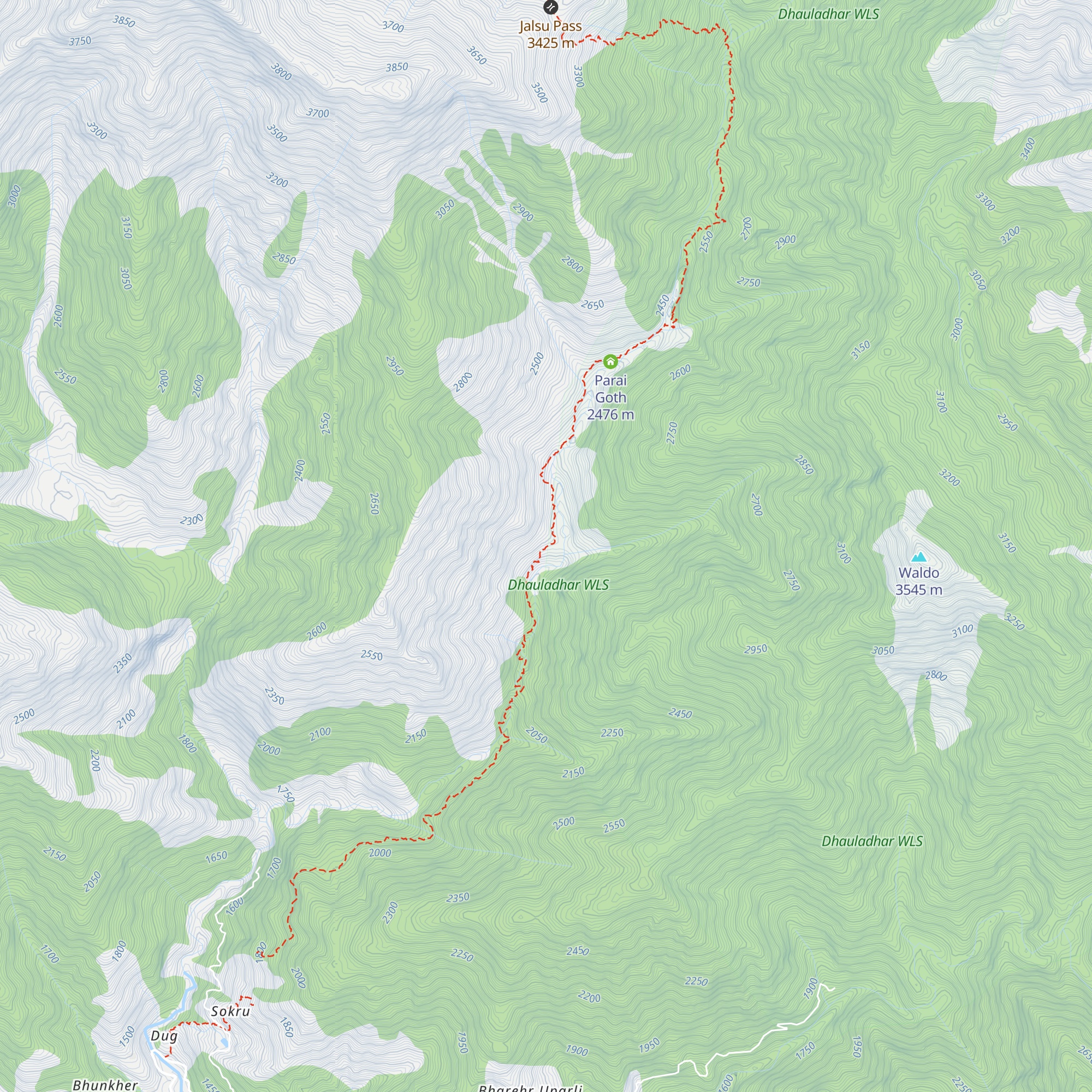 Khodtru Dhar map