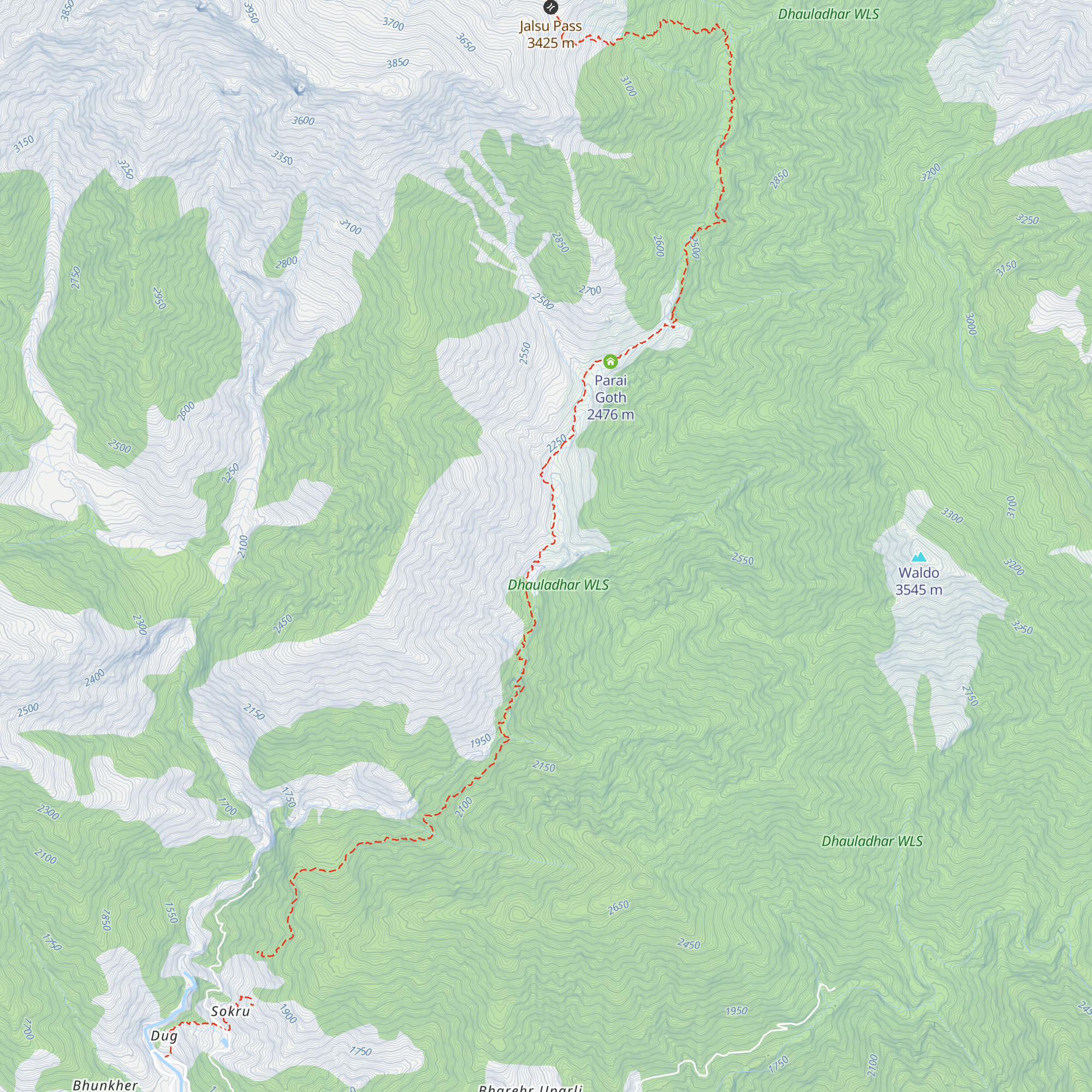 Khodtru Dhar map