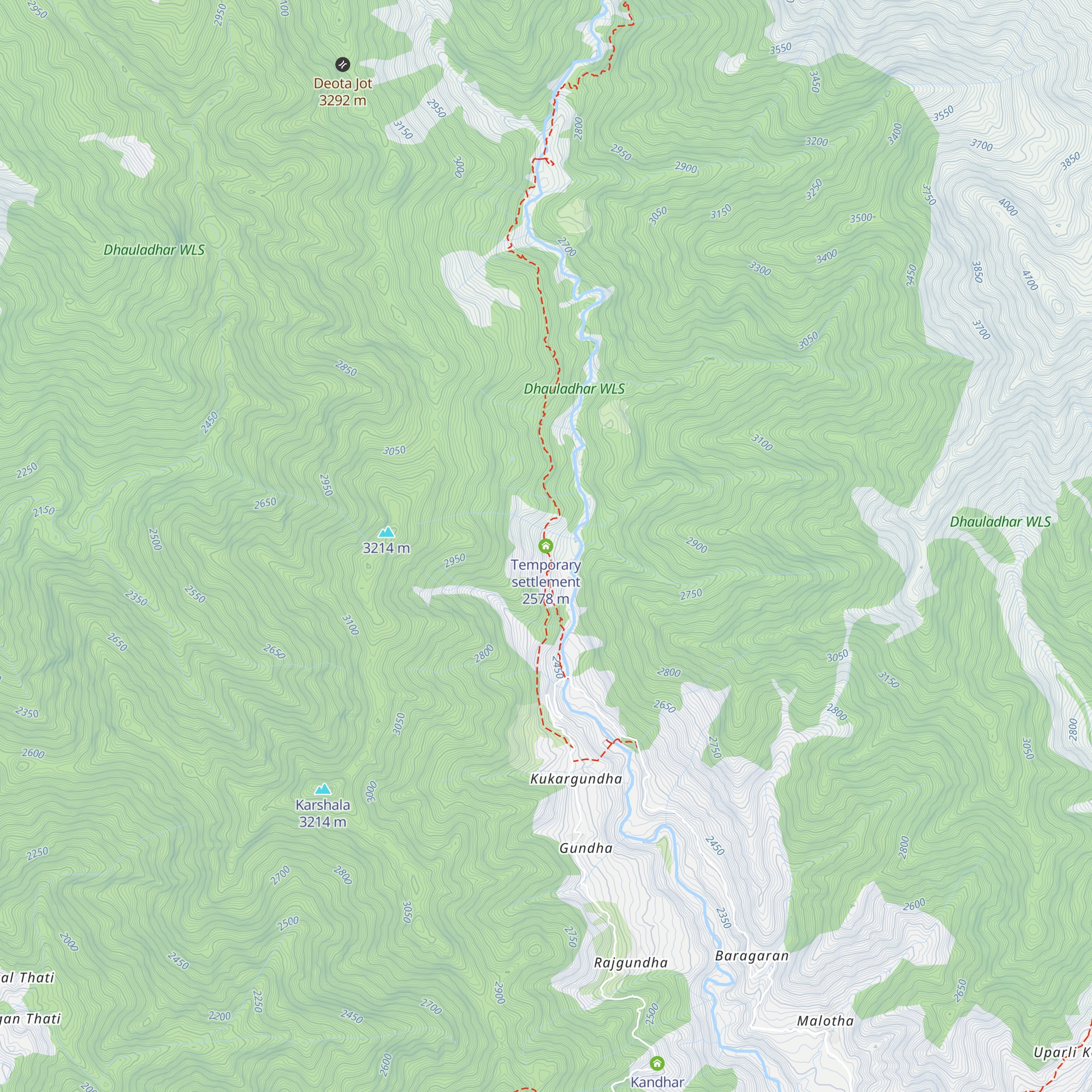 Temporary settlement map