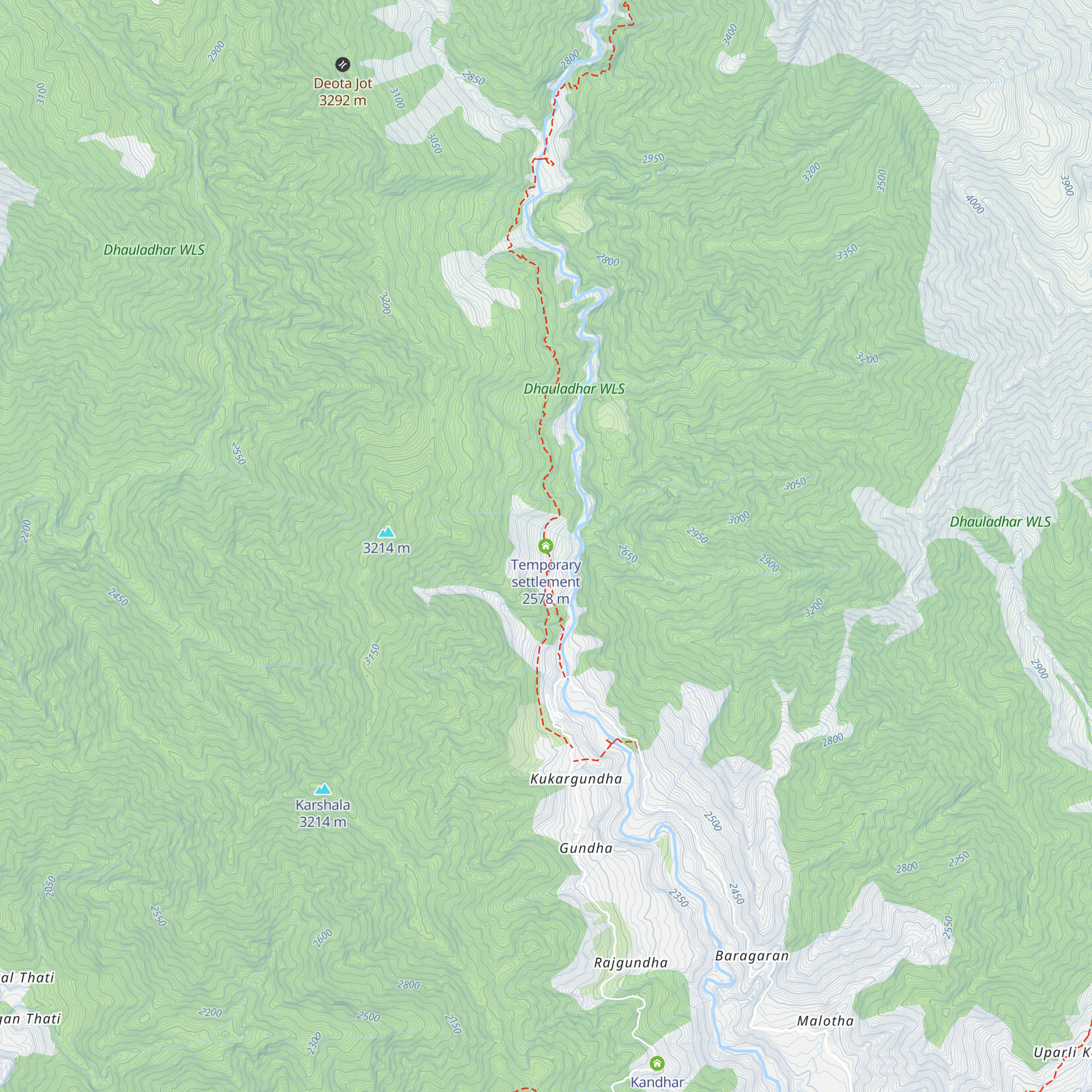 Temporary settlement map