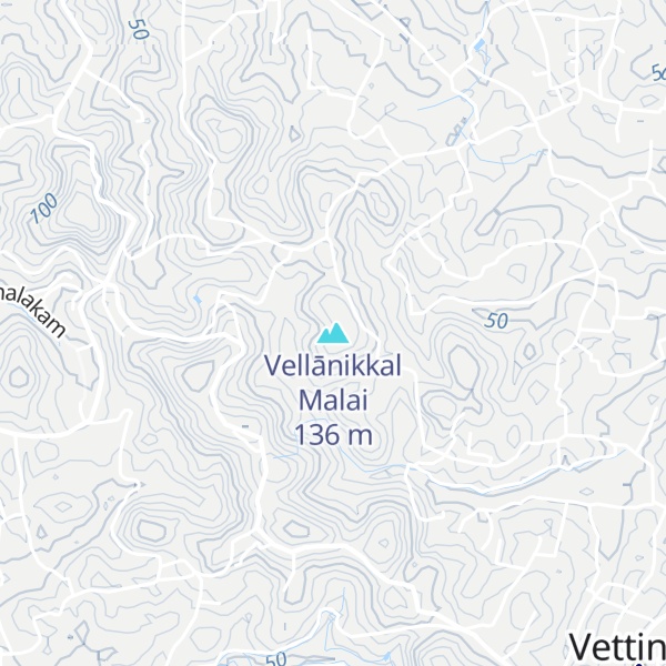 Map of Vellānikkal Malai