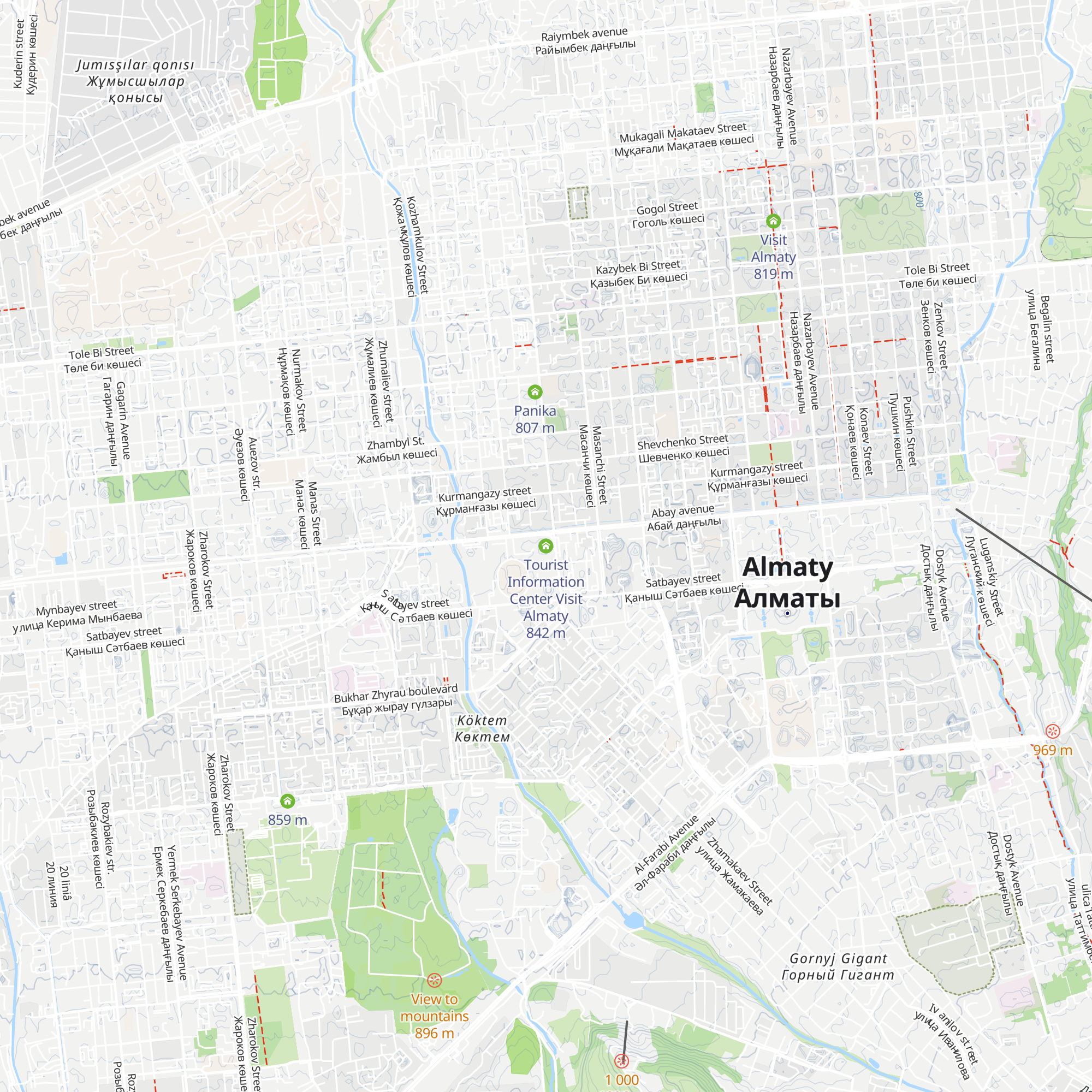 Tourist Information Center Visit Almaty map