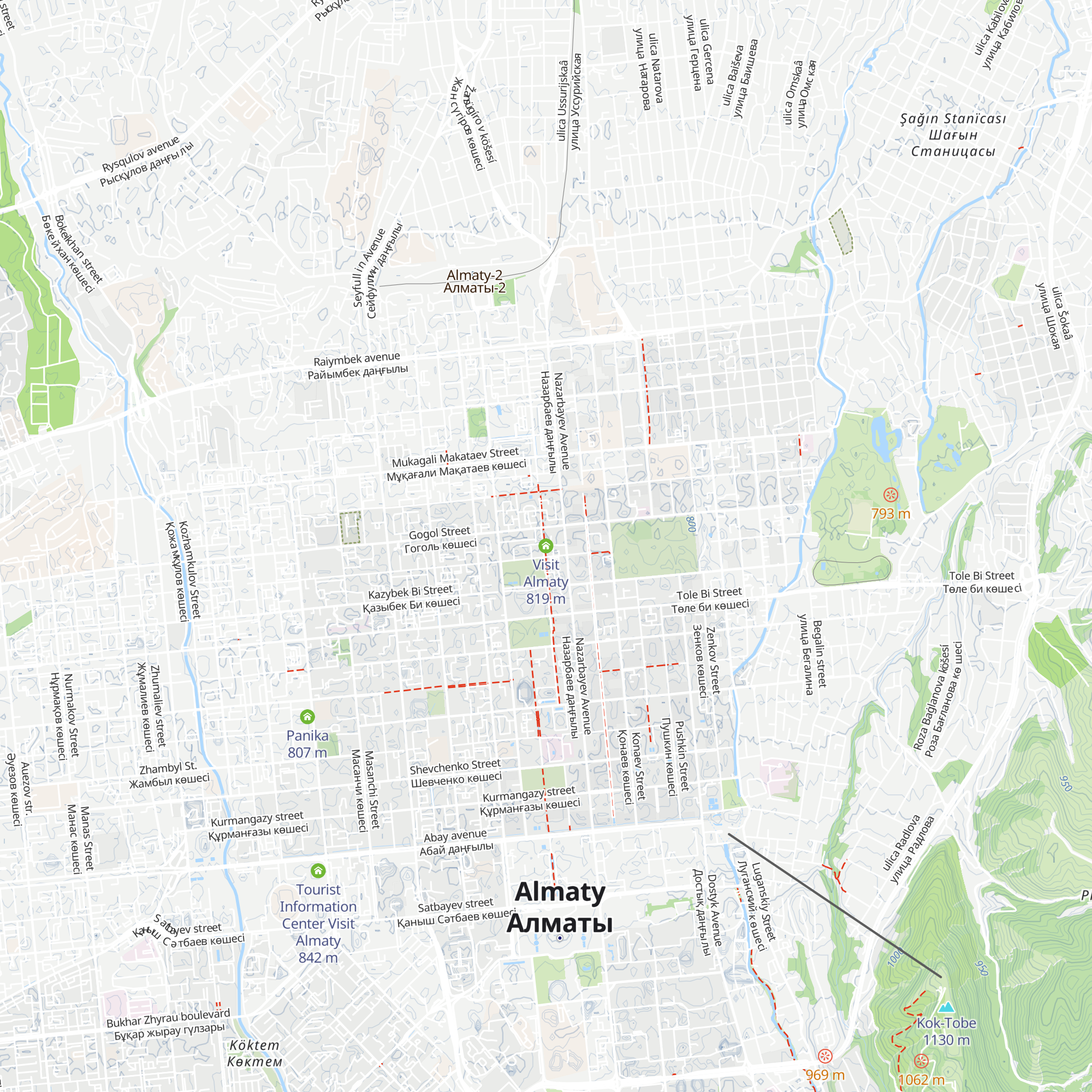 Visit Almaty map
