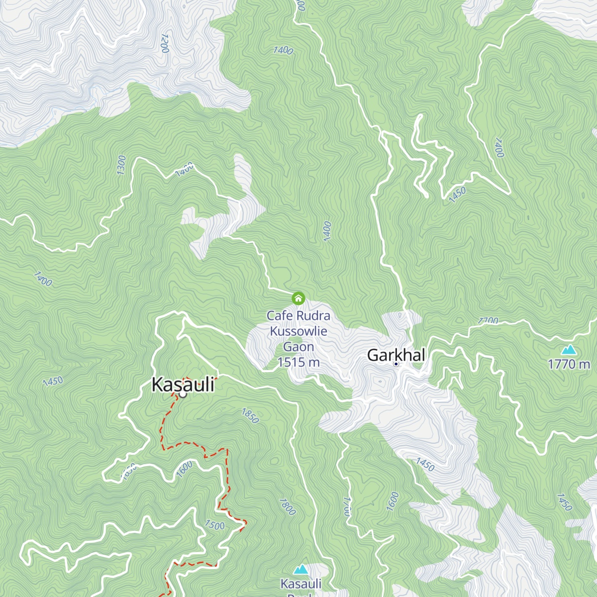 Cafe Rudra Kussowlie Gaon map