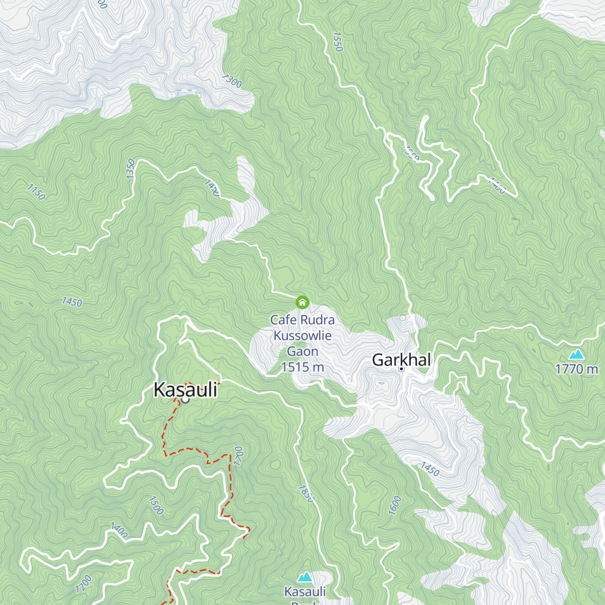 Cafe Rudra Kussowlie Gaon map