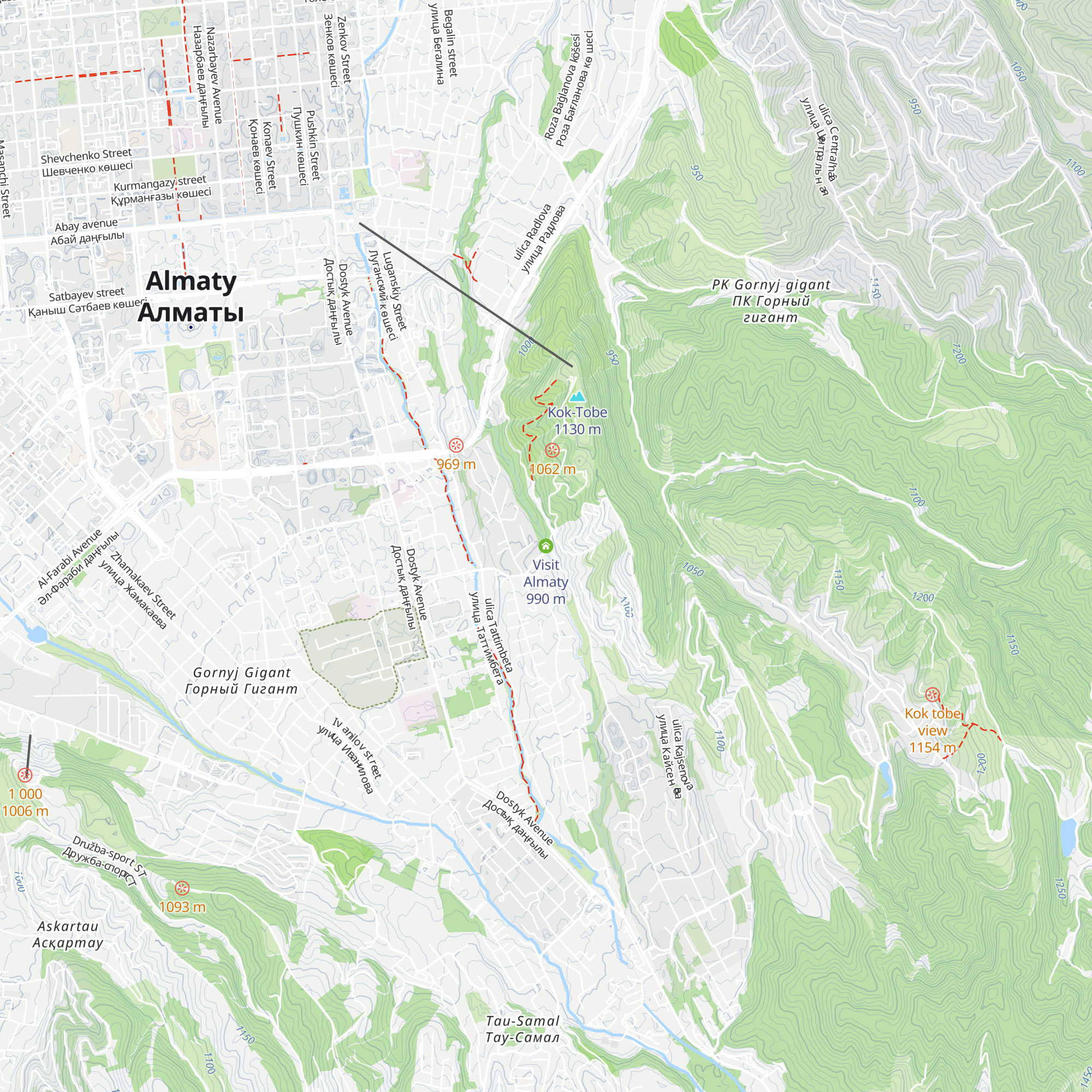 Visit Almaty map
