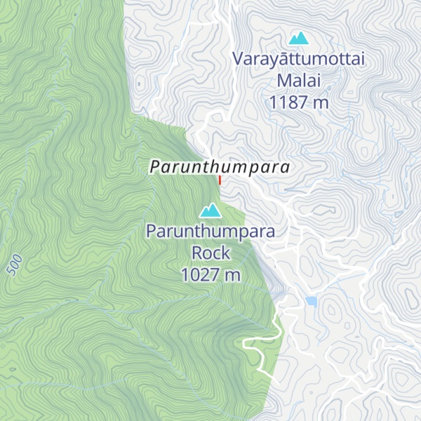 Map of Parunthumpara Rock