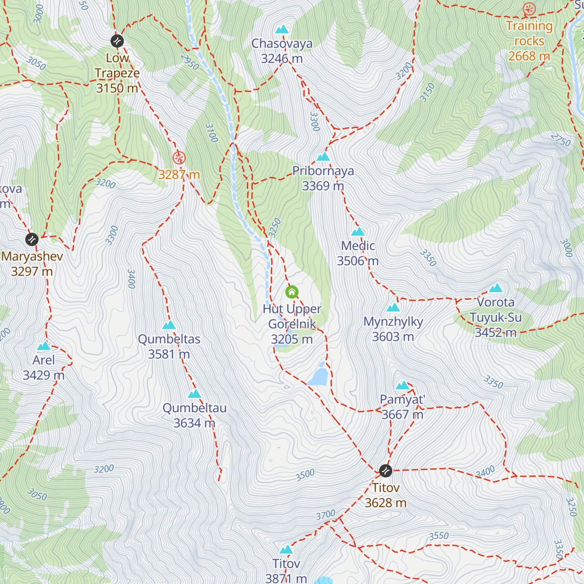 Hut Upper Gorelnik map