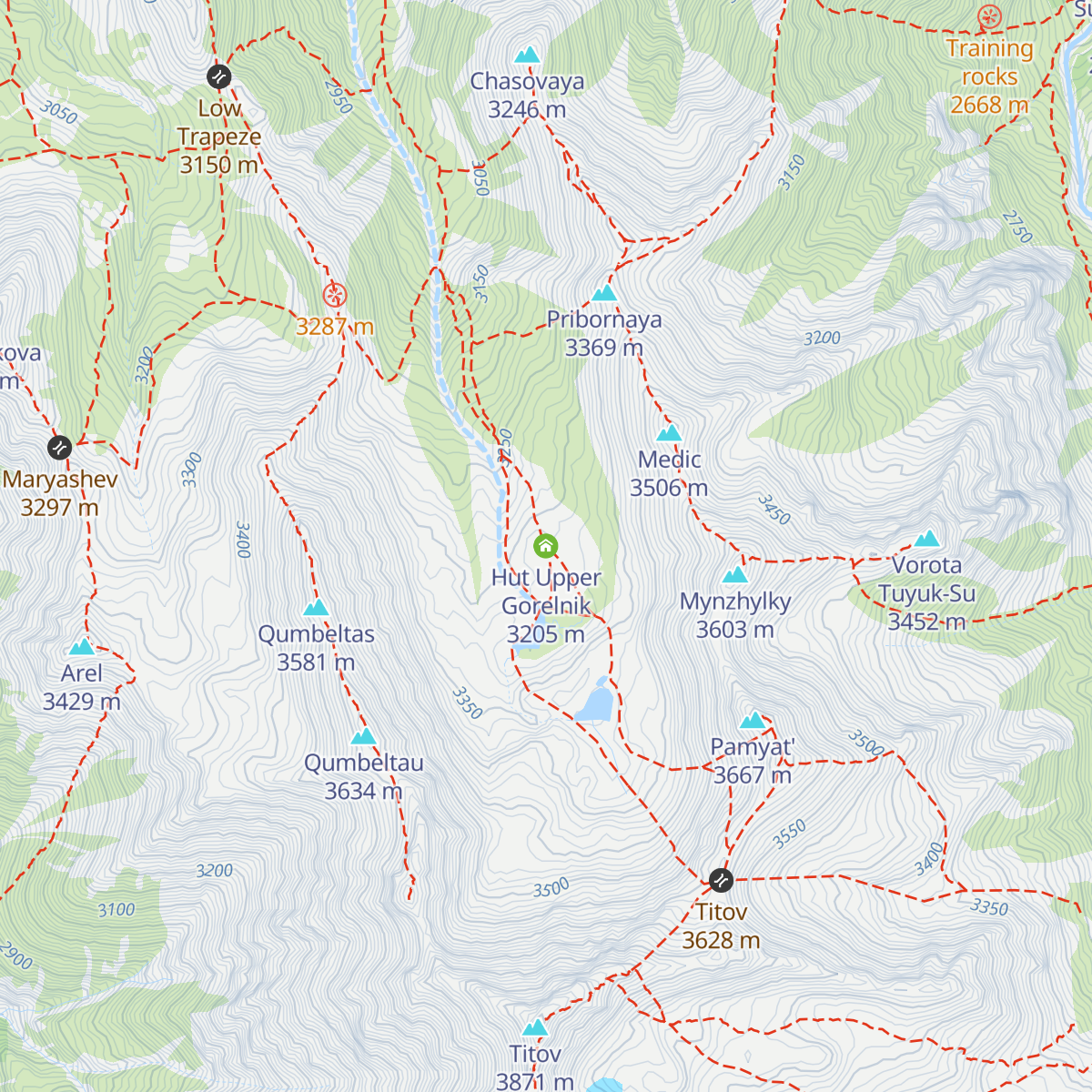 Hut Upper Gorelnik map