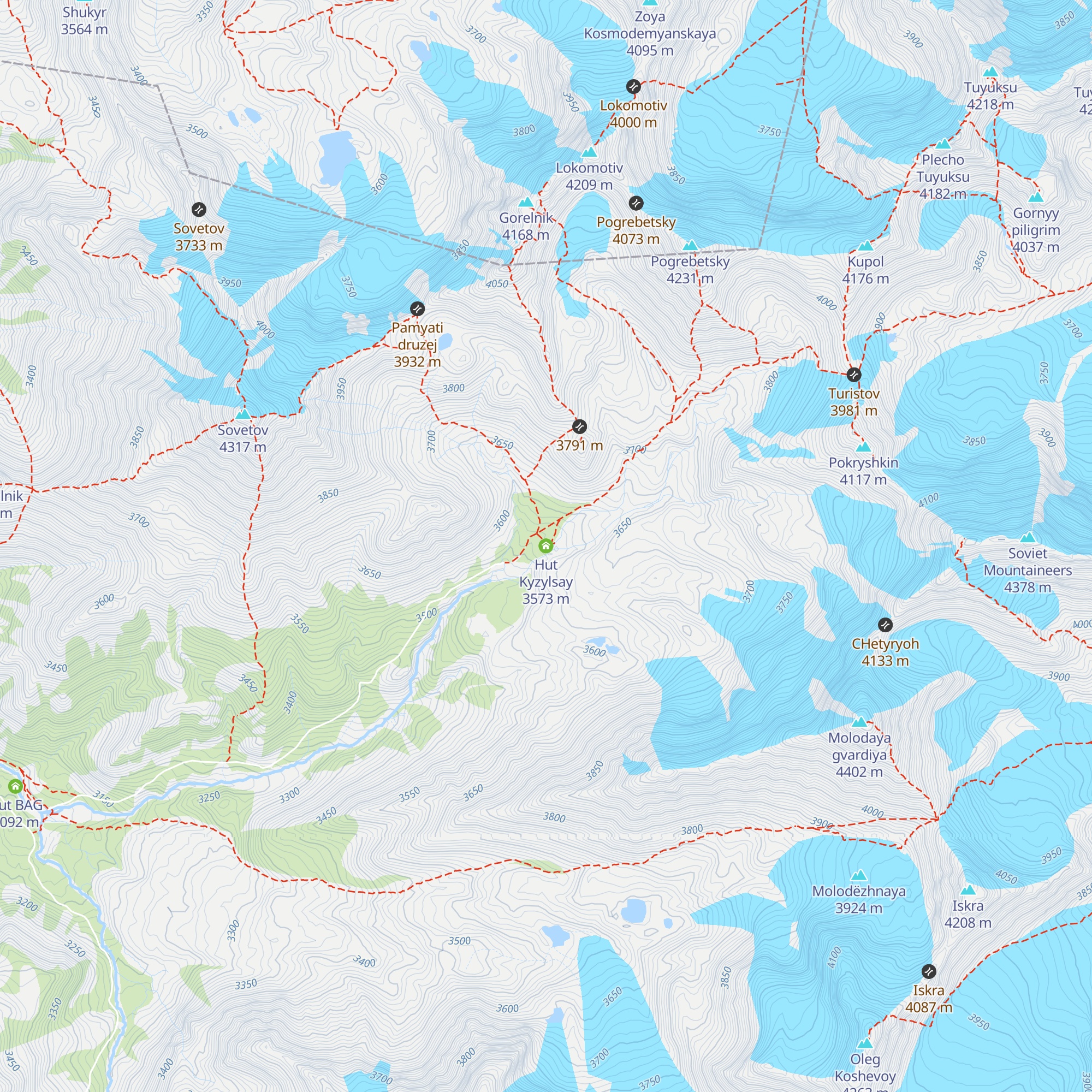 Hut Kyzylsay map