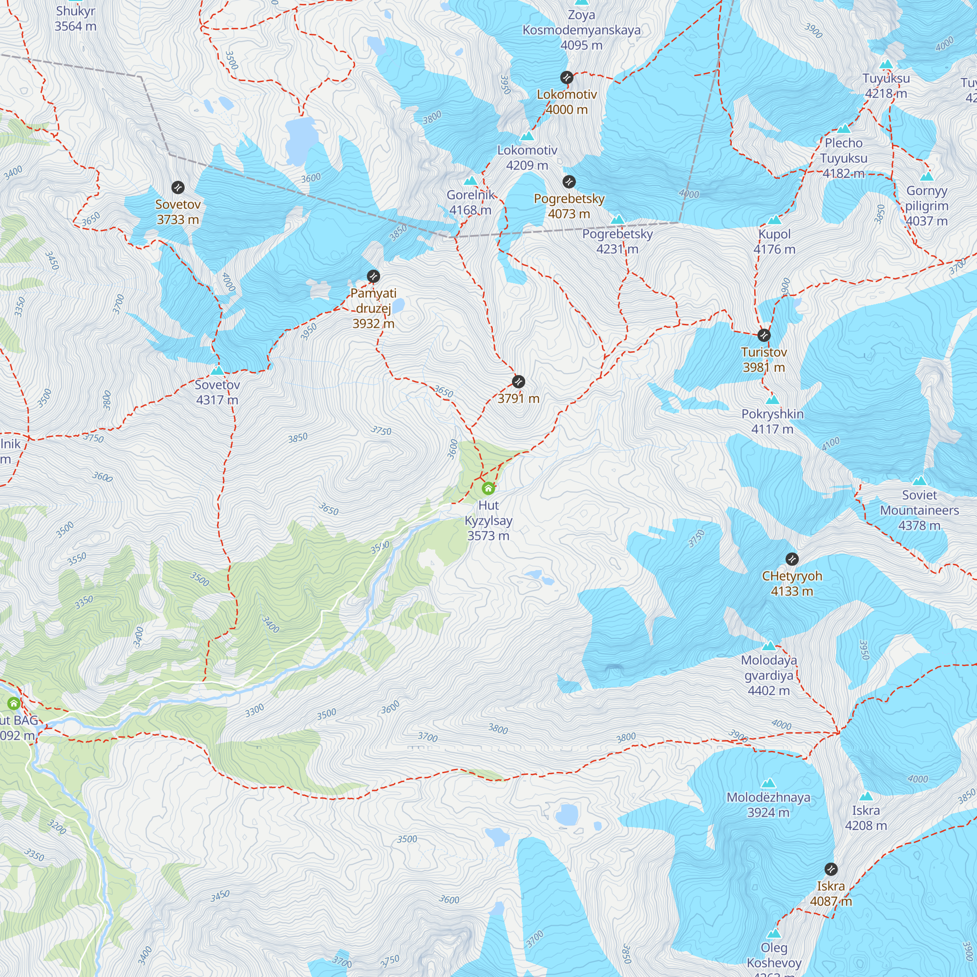 Hut Kyzylsay map