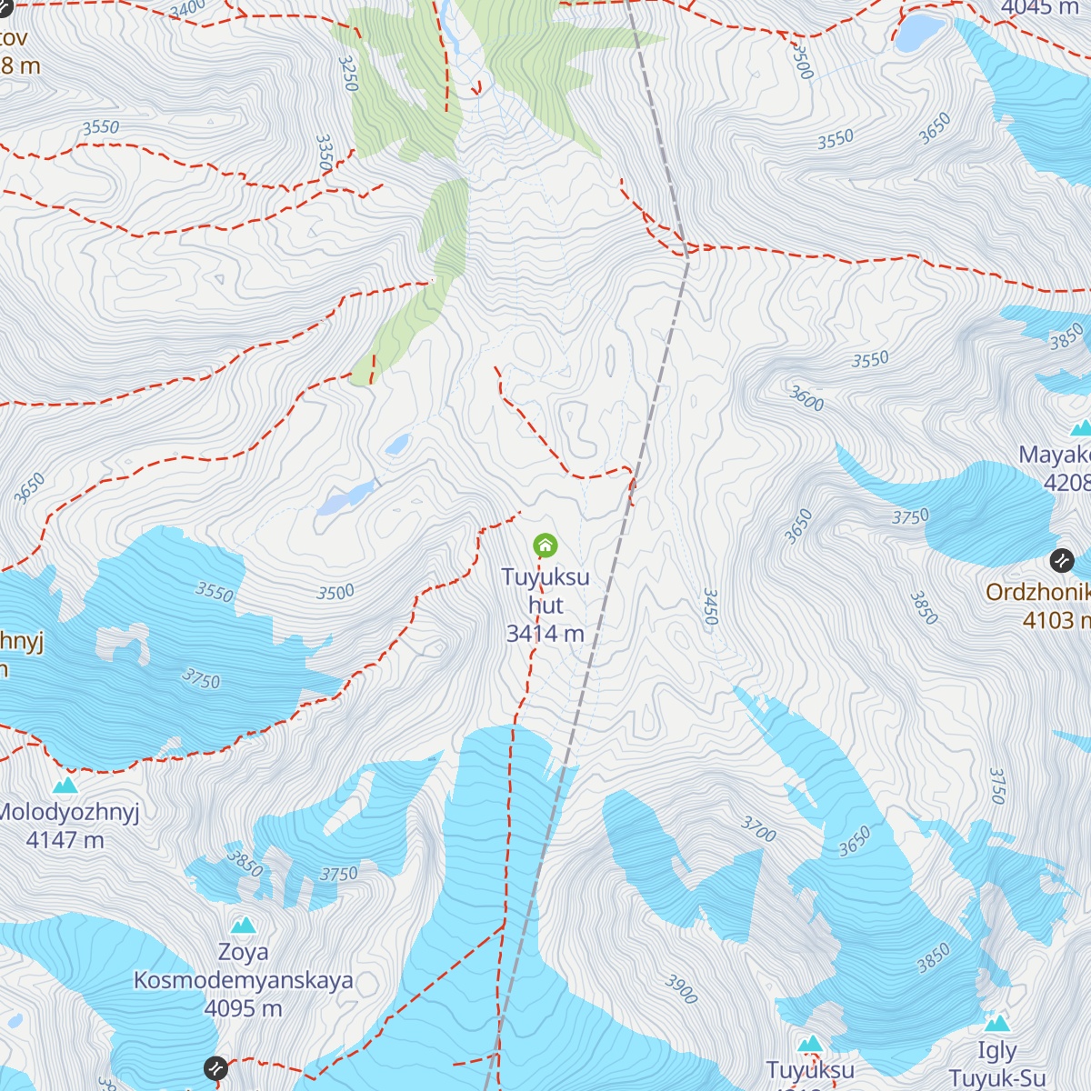 Tuyuksu hut map