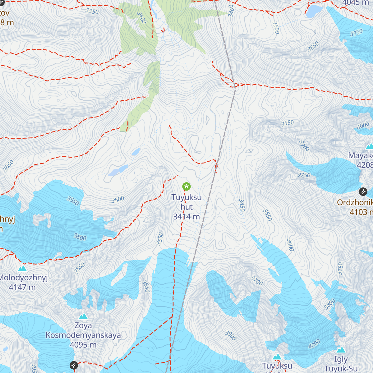 Tuyuksu hut map