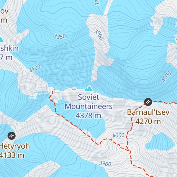 Map of Soviet Mountaineers