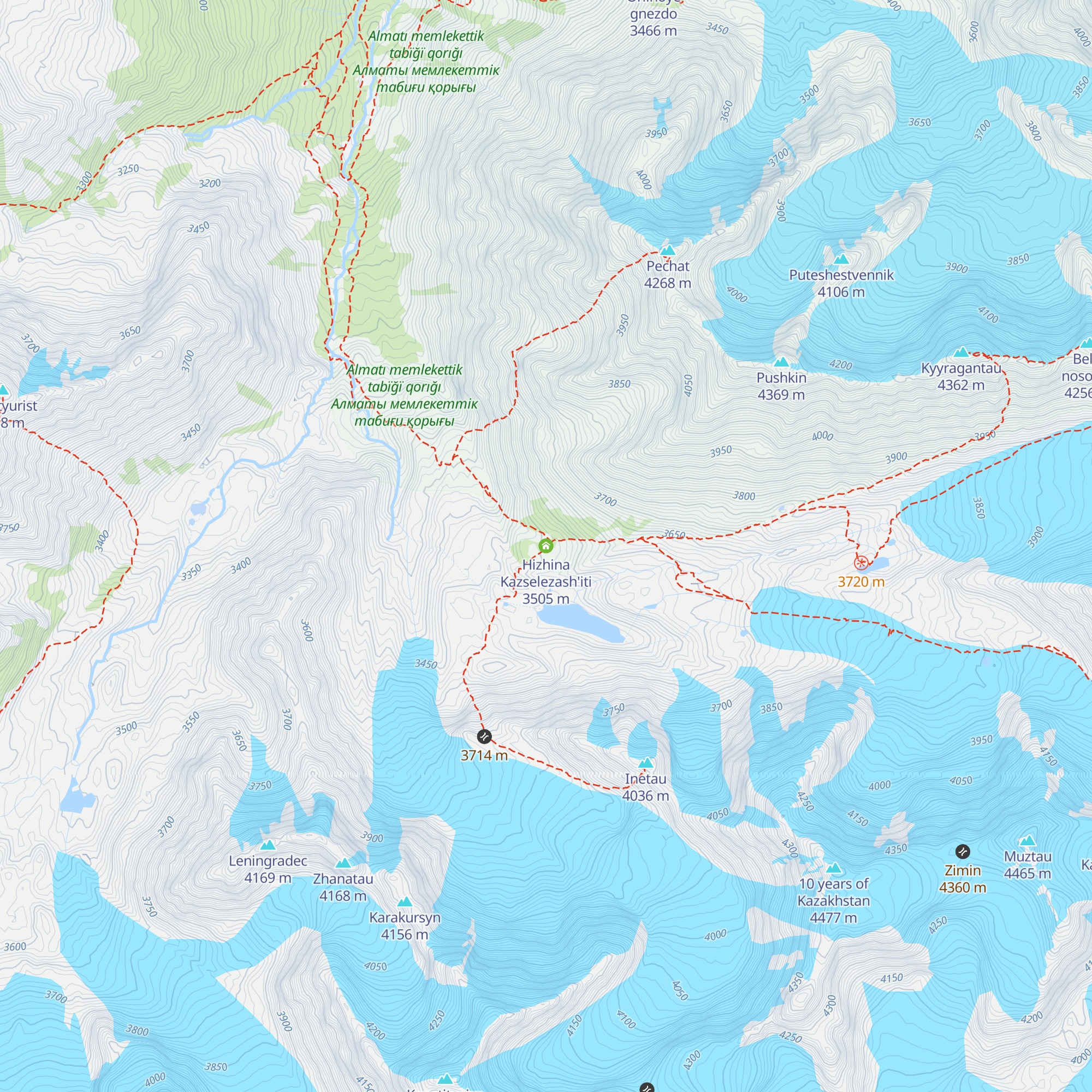 Hizhina Kazselezash'iti map