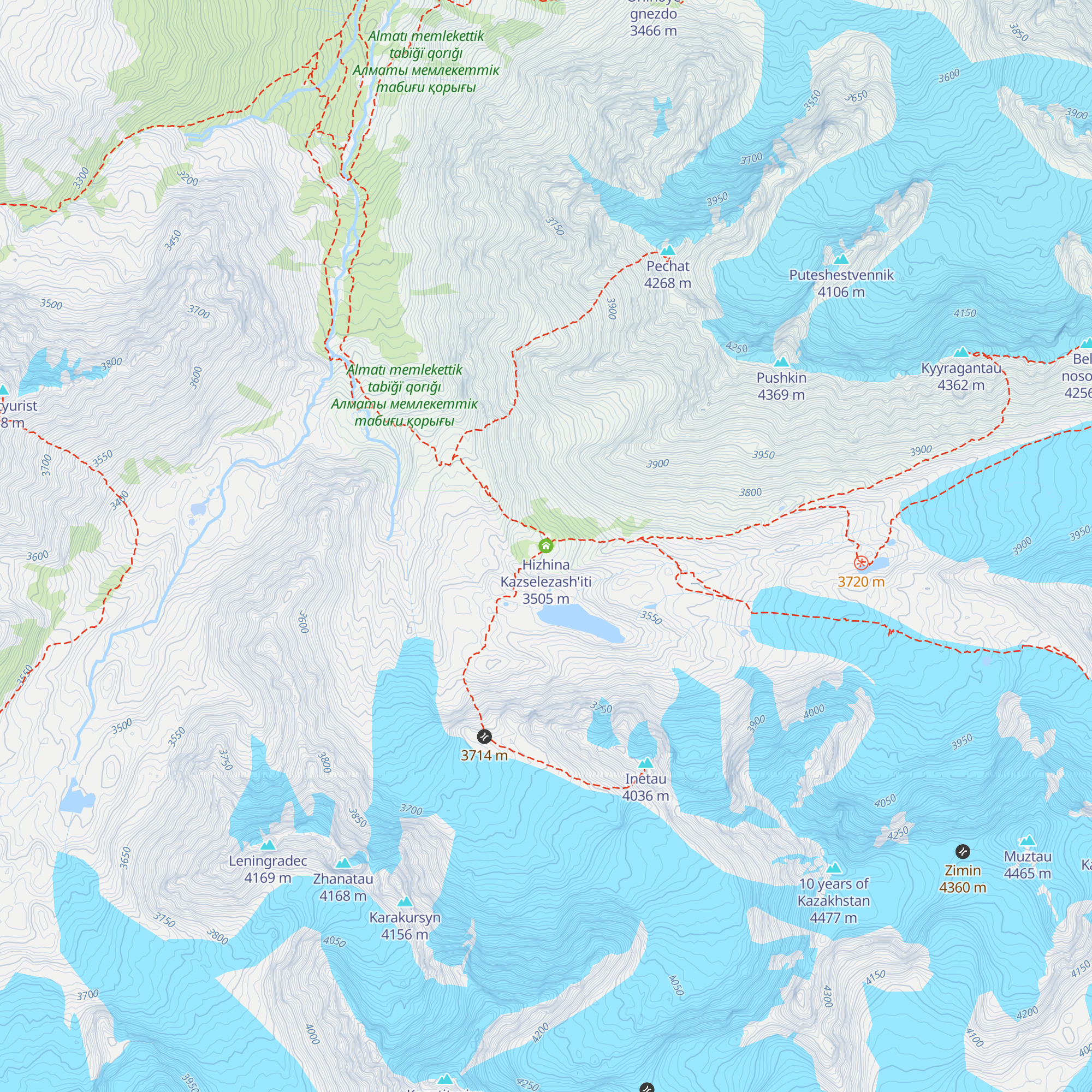 Hizhina Kazselezash'iti map