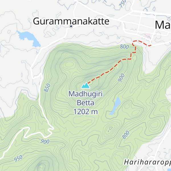Map of Madhugiri Betta