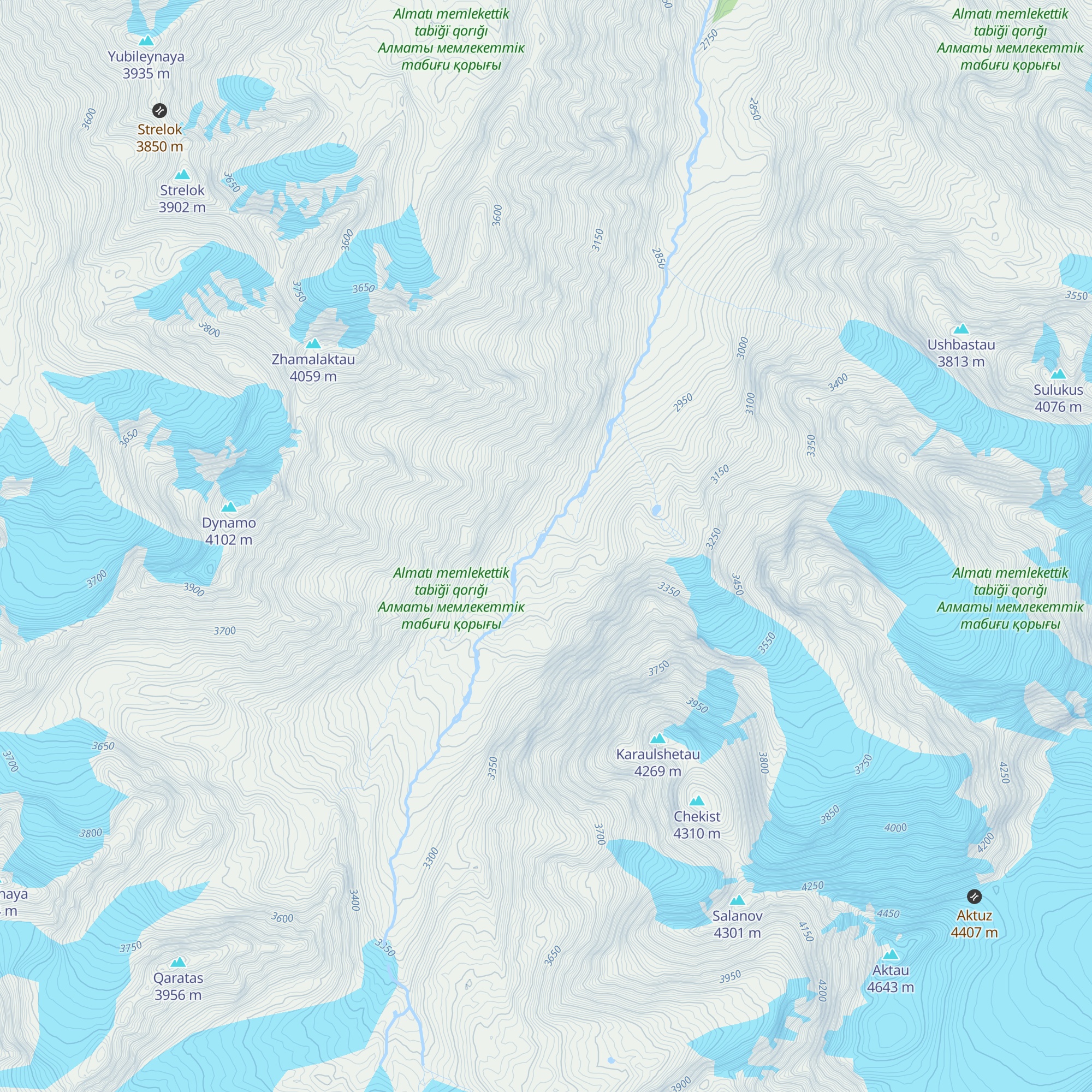 Hizhina Srednii Talgar map