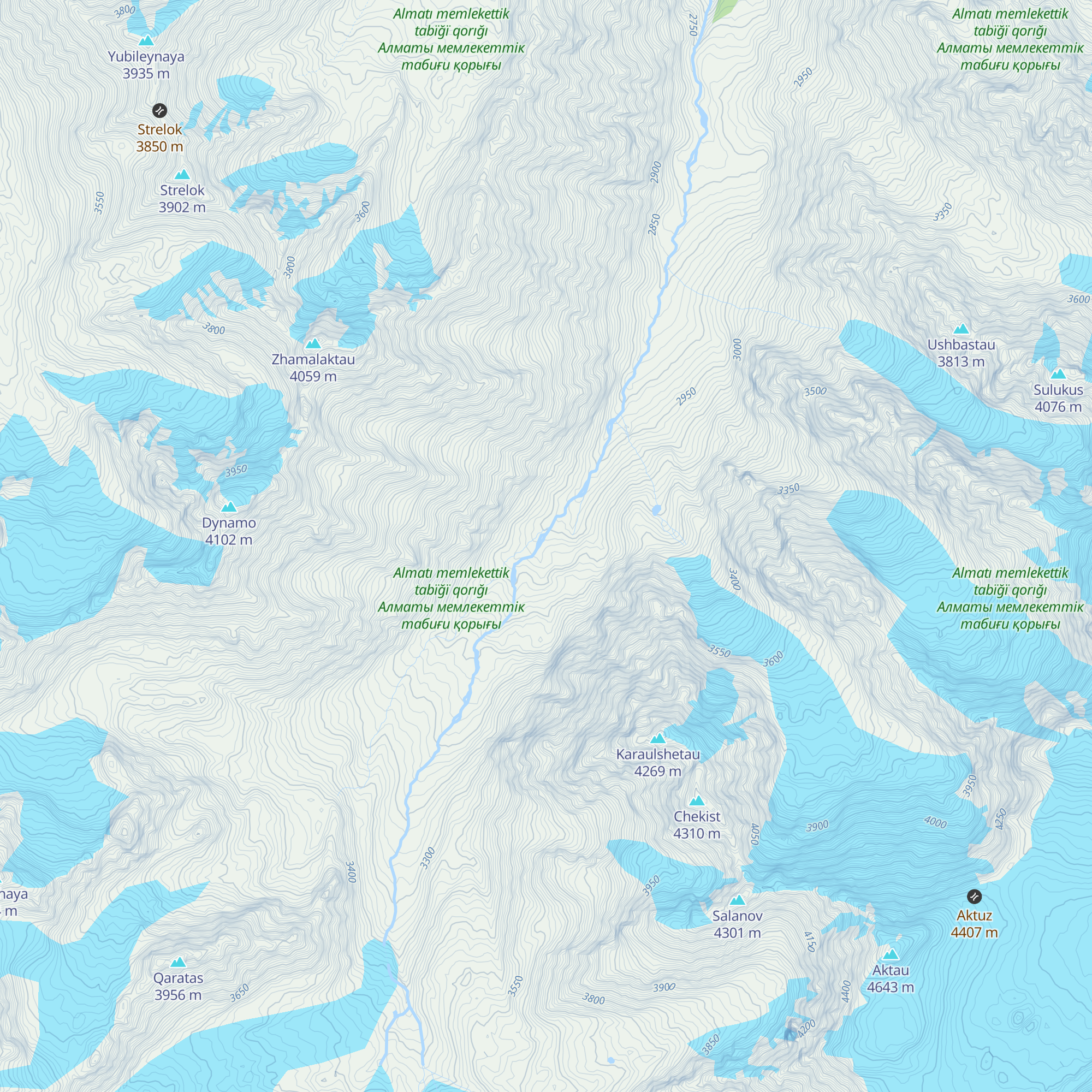 Hizhina Srednii Talgar map