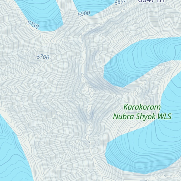 Map of Unclimbed Peak 6200