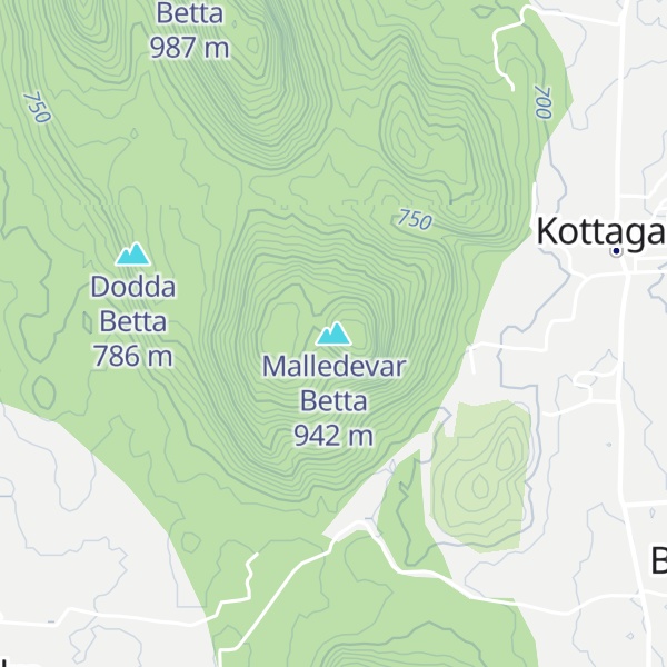 Map of Malledevar Betta