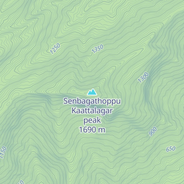 Map of Senbagathoppu Kaattalagar peak