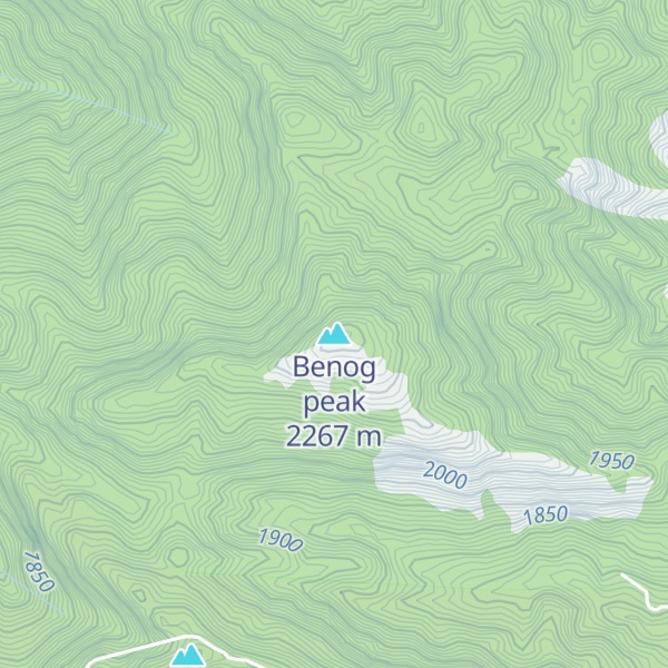 Map of Benog peak