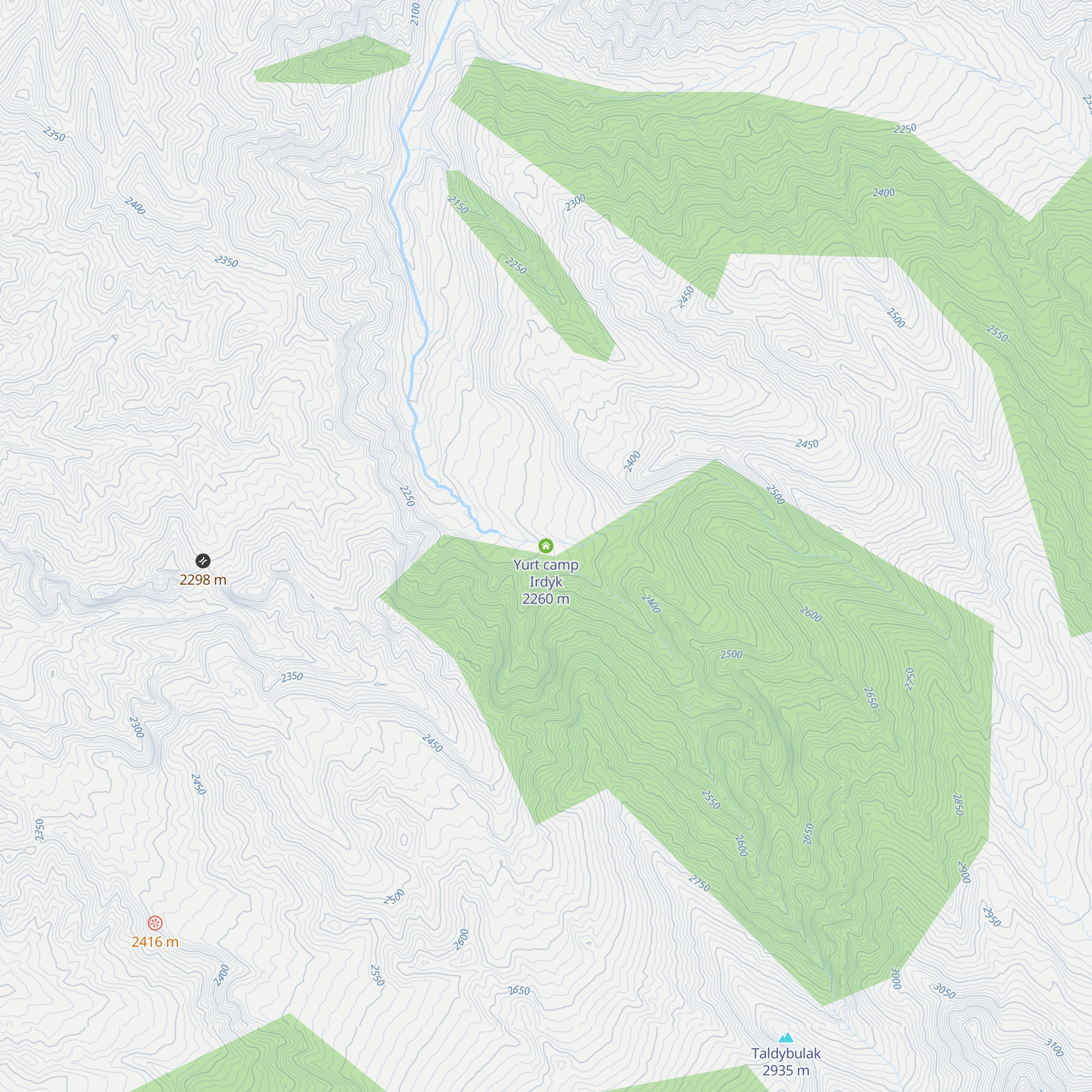 Yurt camp Irdyk map
