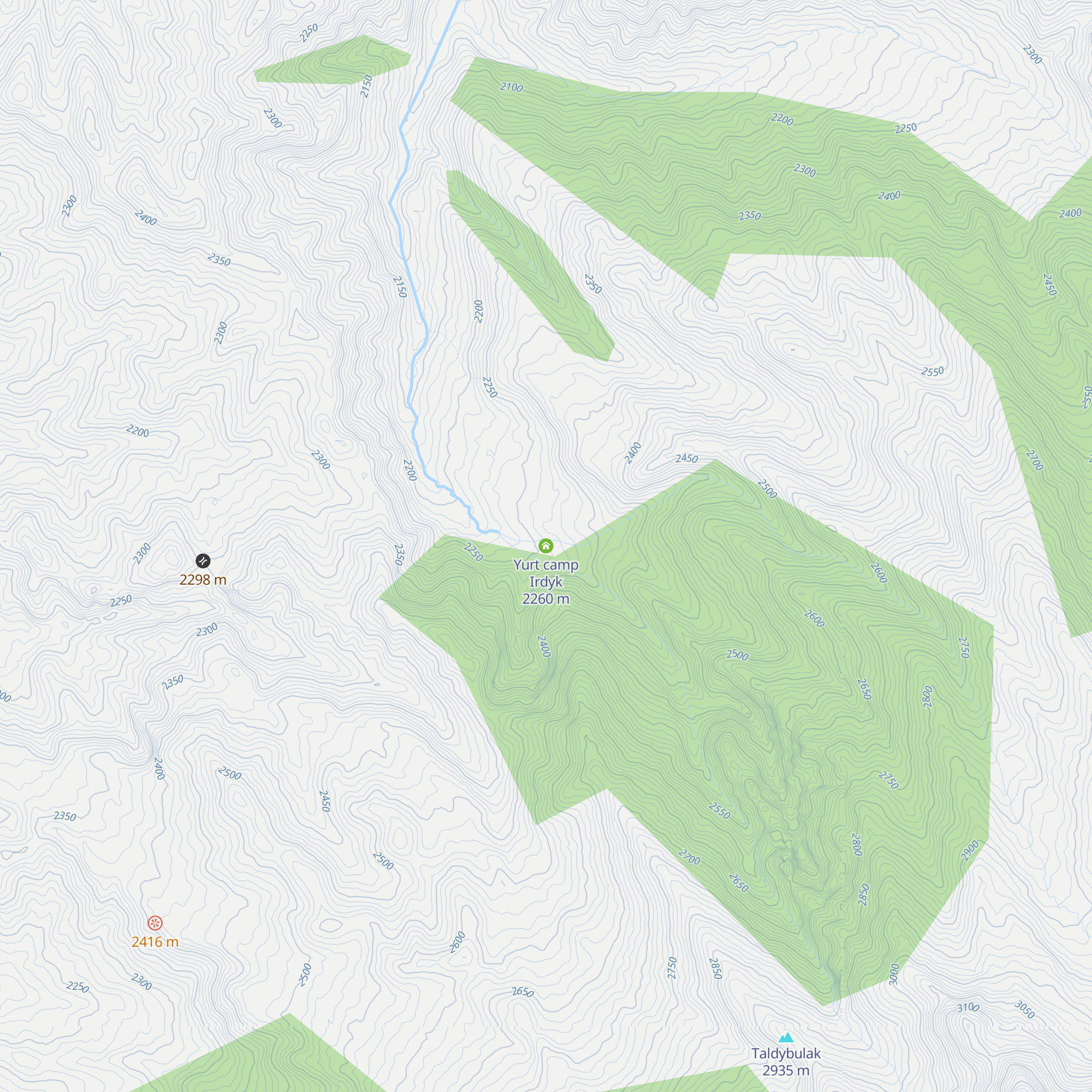 Yurt camp Irdyk map