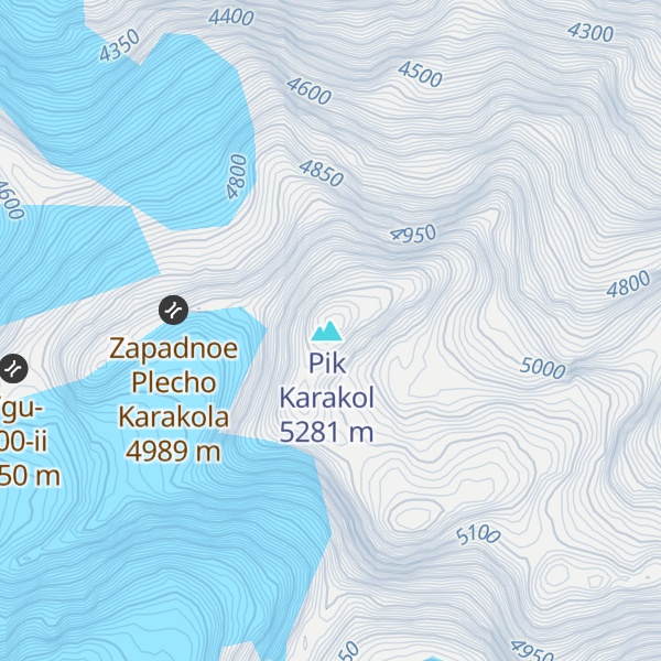 Map of Karakol peak