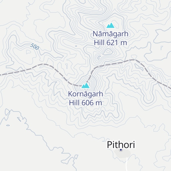 Map of Kornāgarh Hill
