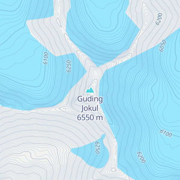 Map of Guding Jokul